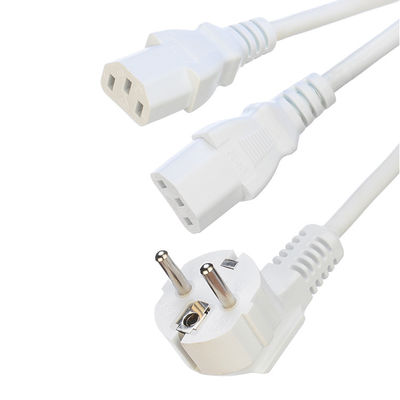 Gecertificeerde SNI 2 Pin Met Aarde Contact Schuko Plug naar 2XC13 Vrouwelijke Y Type Splitter Power Cord SNI Extension Cord 250V/16A
