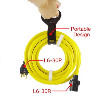 3/10/25/50FT L6-30R Heavy Duty Generator Locking Power Cord Generator Extension Cord SJTW Draagbare Generator Power Cord