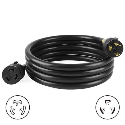 30Amp 7500 Watt 25FT L6-30P tot L6-30R Zwaargewicht Generator Power Cord SJTW 10AWG 3 Prong Conductor Bared Stranded Cooper