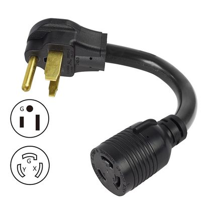 Nominale spanning 250V 30Amp Twist Lock 3 Prong Man Plug naar L6-30R 50Amp 3 Prong Vrouwelijke Ontvanger Generator RV Power Cord