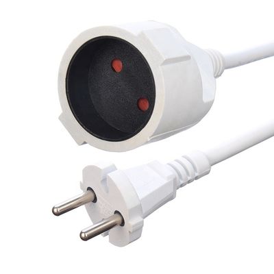 Witte 2 pin huishoudelijke apparaten stroomtoevoer kabel Direct 1.5M Lengte of aangepast VDE 10A Plug stroomkabels Verlengkabels