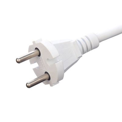 Witte 2 pin huishoudelijke apparaten stroomtoevoer kabel Direct 1.5M Lengte of aangepast VDE 10A Plug stroomkabels Verlengkabels