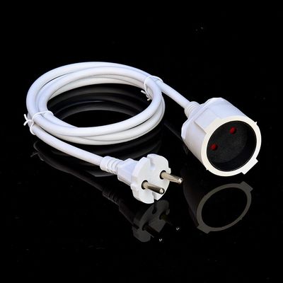 Witte 2 pin huishoudelijke apparaten stroomtoevoer kabel Direct 1.5M Lengte of aangepast VDE 10A Plug stroomkabels Verlengkabels
