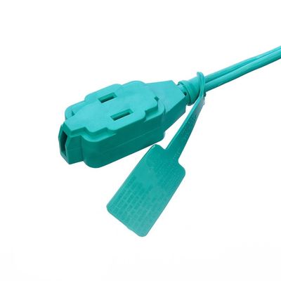 3 Uitvoerverlengingskabel met groen PVC-jasmateriaal SPT-2 14/2 AWG 6FT/12FT 2 Prong Power Strip en Safety Cap Cover