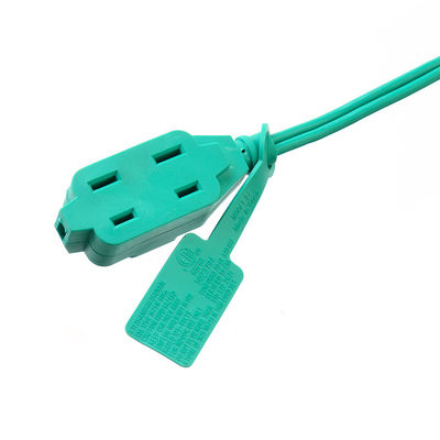 3 Uitvoerverlengingskabel met groen PVC-jasmateriaal SPT-2 14/2 AWG 6FT/12FT 2 Prong Power Strip en Safety Cap Cover