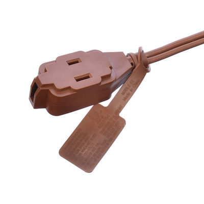 ETL 3 Outlet Bruin Meerdere Outlets SPT-2 14 Gauge 6FT 12FT 2 Prong Extension Cord Power Strip met Safety Cap Cover