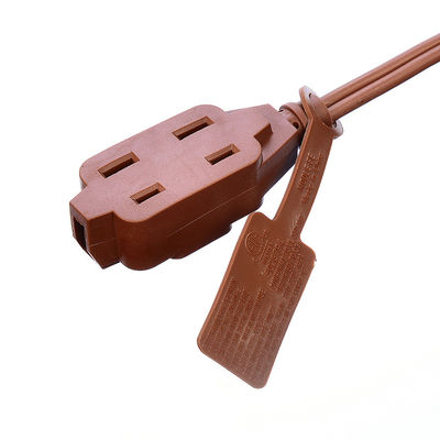ETL 3 Outlet Bruin Meerdere Outlets SPT-2 14 Gauge 6FT 12FT 2 Prong Extension Cord Power Strip met Safety Cap Cover