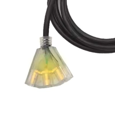 Plug 3pin en NEMA Vrouwelijk eindtype voor buiten 3 prong 13 Amp 12/3 SJTW Multiple Black Extension Cord met licht