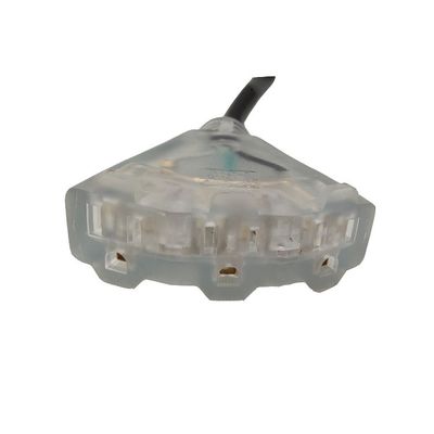 Plug 3pin en NEMA Vrouwelijk eindtype voor buiten 3 prong 13 Amp 12/3 SJTW Multiple Black Extension Cord met licht