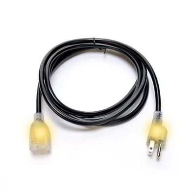 25 ft zware buitenverlengkabel met verlichte kant en flexibele koudbestendige 3-prongs elektrische kabel IP22 IP-niveau