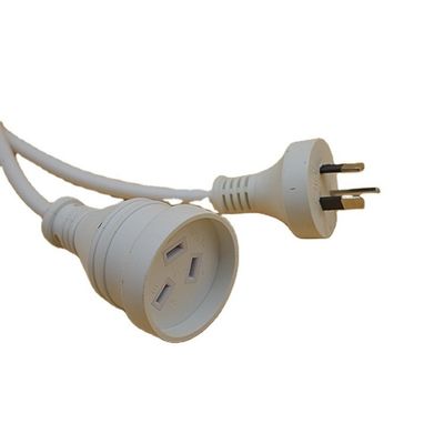 Standaard AC-stroomkoord Australië AU 3-pin plug Custom Length White Power Extension Lead Cord Nominale stroom 5A