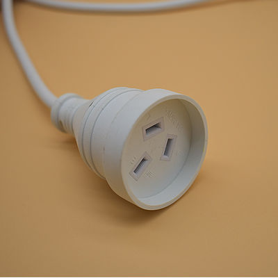 Standaard AC-stroomkoord Australië AU 3-pin plug Custom Length White Power Extension Lead Cord Nominale stroom 5A