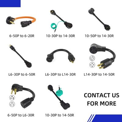 Uitbreidingskabel IP-niveau IP22 US Certified Nema 6-50p tot Nema 10-50r L14-30r Outlet 240v 50 Amp 30 Amp stroomkabel voor RV