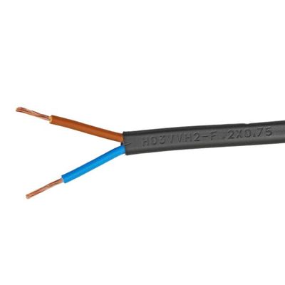 Flexible kabel voor kleine elektrische instrumenten in de binnenruimte Stroomkabels 2 kernen Vde H03vvh2 f Koper PVC isolatiecontrole