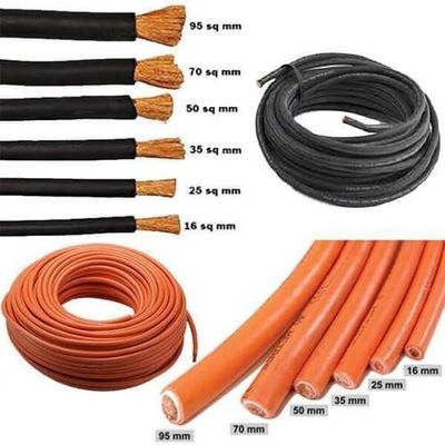 16 mm2 25 mm2 70 mm2 Dubbel isolerende lasstroomkabel voor lasmachine PVC isolatiemateriaal 100M/1rol Lengte