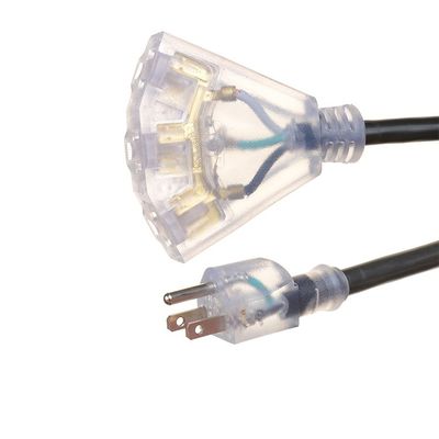 Andere ETL 25Ft 12/3 Buitenverlengkabel 3-uitgangen 12 Gauge 3 Prong Waterdicht met verlicht einde 15A 12AWG 1875W SJTW