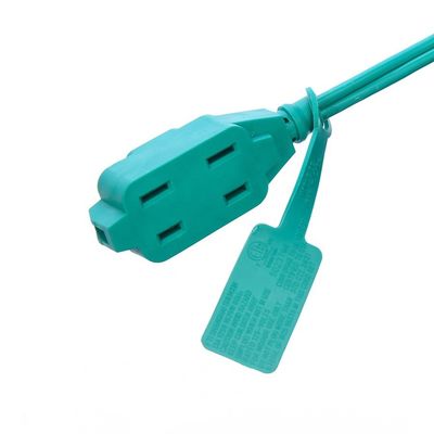 AC Power Cord 2 Prong 6 voet met 3 gepolariseerde stopcontacten en veiligheidsslide cover 13A/1625W 16 AWG Indoor Extension Cord ETL
