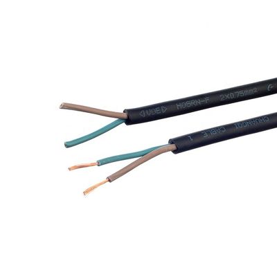 VDE KC Gecertificeerd H07rnf 2 Kern Vlambestand 2x0 75 Elektriciteitsdraad Ce Ccc Goedkeuring Veilig waterdicht stroomkabel